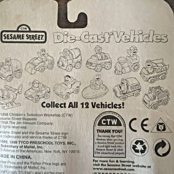 Vintage 1998 Sesame Street Grover's Diecast Helicopter Fisher Price - Picture 6 of 9